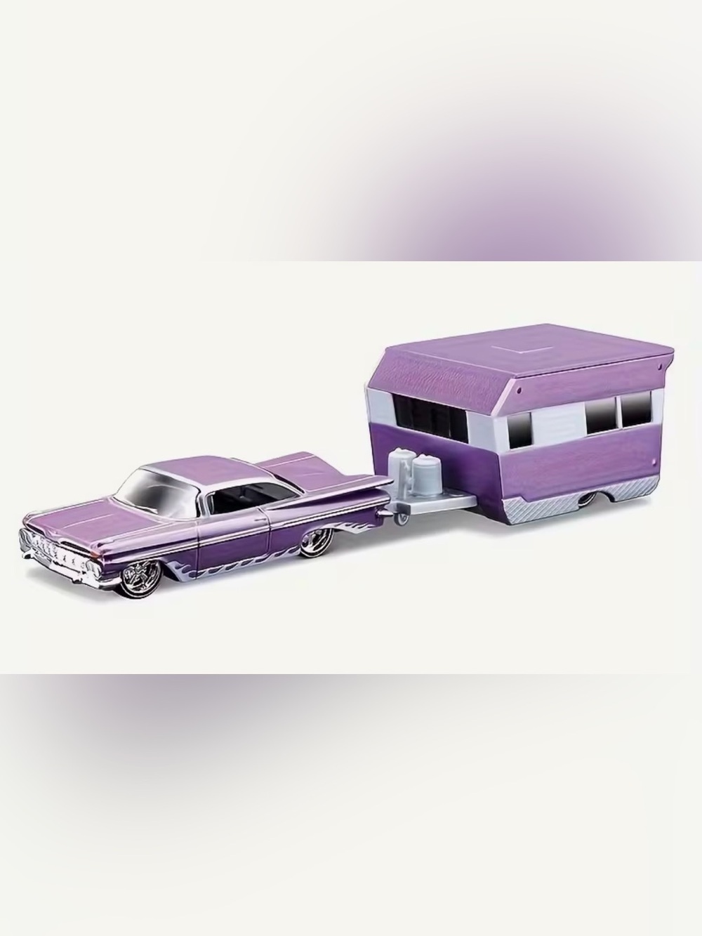 COLLECTIBLESPurple Classic Toy Car with Trailer - Kids Toys